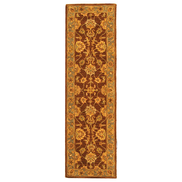 Safavieh Heritage Collection HG343 Rug, Brown/Blue, 2'3" X 14'
