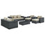 Canvas Antique Beige Summon 9 Piece Outdoor Patio Sunbrella Sectional Set