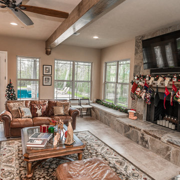 Wall-to-wall Fireplace Bench