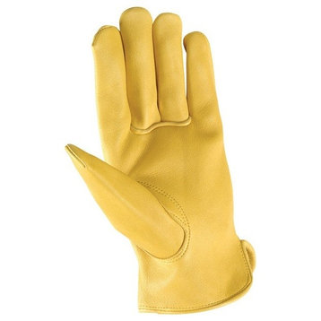 Wells Lamont Men's Leather Driver Work Glove, Extra Large, Yellow