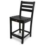 POLYWOOD - Trex Outdoor Furniture Monterey Bay Counter Side Chair, Charcoal Black - Featuring a contoured, curved back and stylized legs, the Trex Outdoor Furniture Monterey Bay Counter Side Chair delivers a comfortable and elegant dining experience. Made with solid HDPE lumber, this durable dining chair has the ability to endure harsh weather conditions for generations without warping, rotting, cracking or splintering.