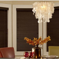 Dark Wood Blinds- Dining Room Inspiration - Window Blinds