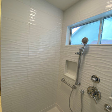 MASTER BATHROOM - Conversion to Handicap Walk-In Shower with Wave Tile
