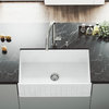VIGO 30'' Handmade Matte Stone Farmhouse Kitchen Sink With Greenwich Faucet