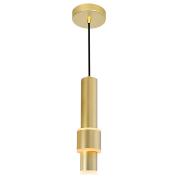 Lena LED Integrated Mini Pendant With Satin Gold Finish