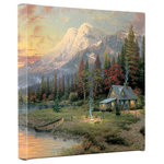 Thomas Kinkade - Evening Majesty Gallery Wrapped Canvas, 14"x14" - Featuring Thomas Kinkade's best-loved images, our Gallery Wraps are perfect for any space. Each wrap is crafted with our premium canvas reproduction techniques and hand wrapped around a deep, hardwood stretcher bar. Hung as an ensemble or by itself, this frame-less presentation gives you a versatile way to display art in your home.