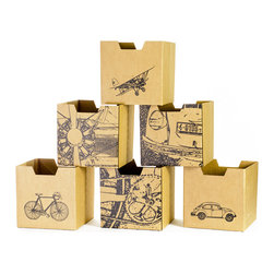 City Print Storage Bins - Toy Organizers