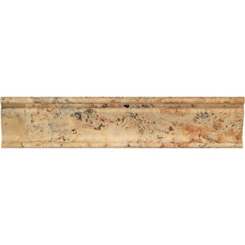12 Honed Scabos Travertine Crown Molding, 2 1/2 X 12
