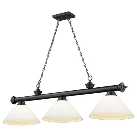 Cordon 3-Light Linear Pendant Light In Matte Black