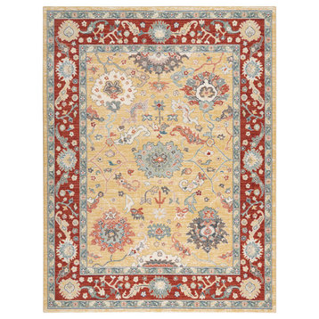 Nourison Parisa French Country Bordered Gold Brick 2'x3' Area Rug