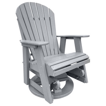 Phat Tommy Outdoor Swivel Glider Chair - Adirondack Glider Chair, Gray