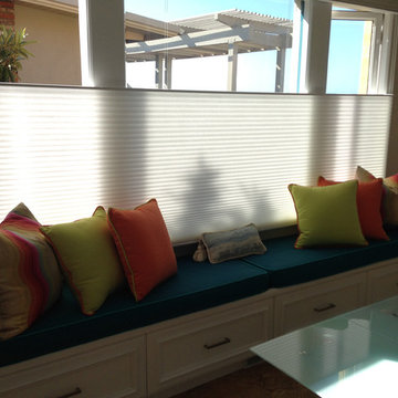Hunter Douglas honeycomb shades with top-down/bottom-up feature
