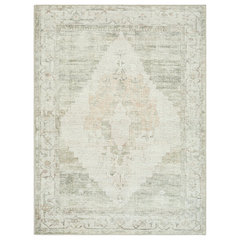 Luca Grey White Red Yellow Green Abstract Design Rug, 6'7 x 9'6