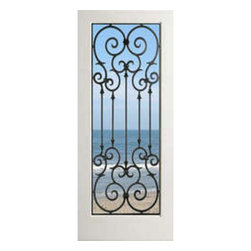 EXWP1LMONTECARLO - 1 LITE WHITE PRIMED SQUARE STICKING DOOR-MONTE CARLO (1-3/4") - Windows And Doors