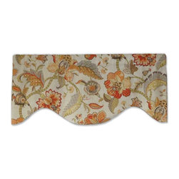 Priority Home and Design - P Kaufmann Jacobean Floral Linen Valance - Valances