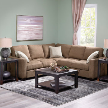 Contemporary Cafe-Colored Krisha Sleeper Sectional