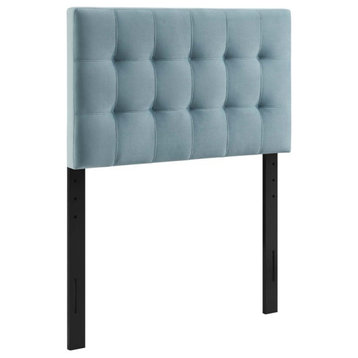 Modway Lily Biscuit Tufted Twin Performance Velvet Headboard in Light Blue