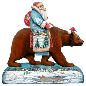 Grizzly Bear Santa Free Stand Outdoor Decor