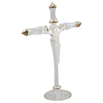GlassOfVenice Murano Glass Cristallo Crucifix