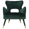 Thelma Wingback Arm Chair Forest Green/ Gold