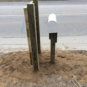 Mailbox wall & new mailbox