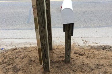Mailbox wall & new mailbox