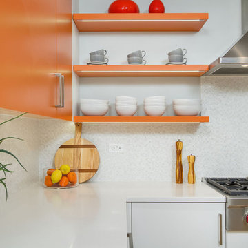 Colorful, Contemporary, Orange Kitchen Design