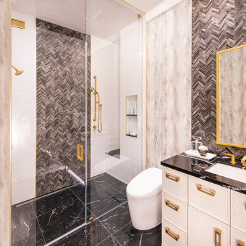 Modern Bathroom with gold accents in Boca Raton