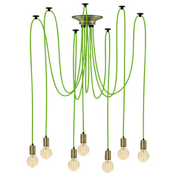 Green And Brass Ceiling Light