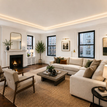 Elegant Transitional Living Room Renovation in Manhattan
