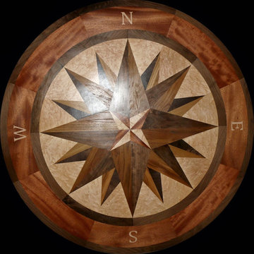 Surf City Staircase Compass Rose Floor Inlay