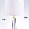 Pasargad Home Modus Collection Metal and Crystal Table Lamp Lights