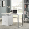 Scranton and Co 3 Drawer Writing Desk in White and Silver