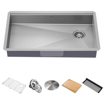 Undermount Stainless Steel 1-Bowl Kitchen Sink With Accessories, 32" Kwu110-32/5