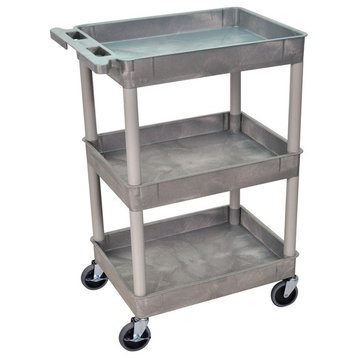 3 Shelf Gray Tub Cart