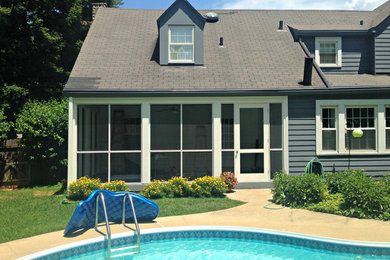 This is an example of a transitional porch design in Louisville.