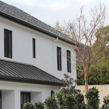 6 inch Angle Face/Flat Face Gutters with smooth Downspouts in Pacific Palisades