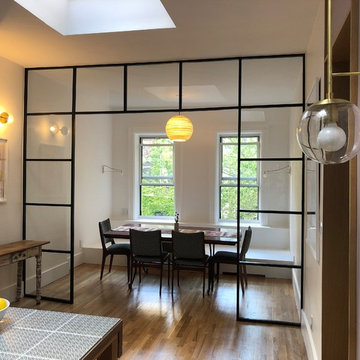 Kitchen steel and glass divider