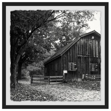 "Old Barn" Framed Painting Print, 32"x32"