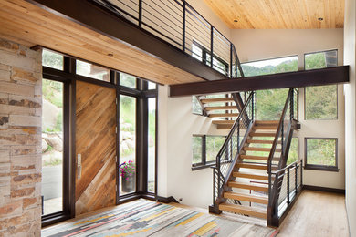 Inspiration for a modern entryway remodel in Denver