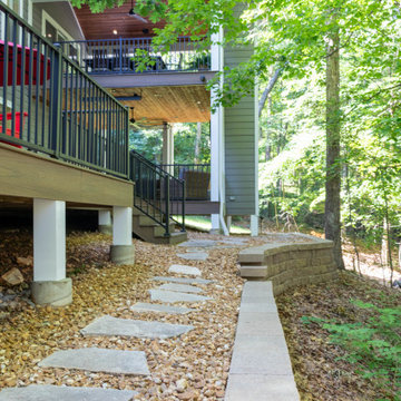 Two Tiered Covered Deck with Fireplaces