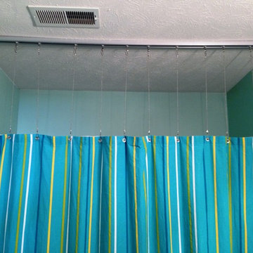 Curtain track shower curtain