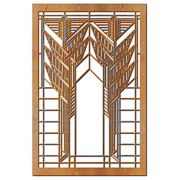 Frank Lloyd Wright Double Dana Sumac Wood Art Screen Wall Panel