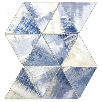 Nature Cement Blue 12"x11.625" Glass Triangle Mosaic Tile