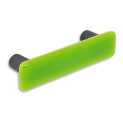 CKP - Art Glass Pull, Spring Green, Oil-Rubbed Bronze Base - Cabinet And Drawer Handle Pulls