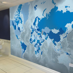 Cool Blue World Map Wallpaper - Wallpaper