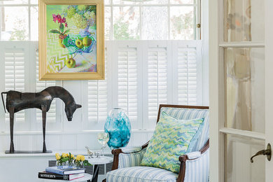 Transitional living room photo in Boston