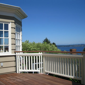 C. Ipe deck and cedar rail