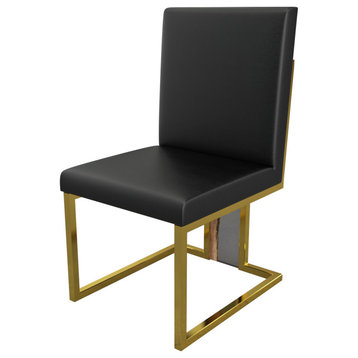 Verona Dining Chair, Black Top and Gold Base, 1 Piece