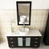 47" Grand Lune Large Single Vessel Sink Modern Bathroom Vanity with Stone Top